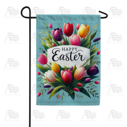 America Forever Tulip Bouquet Happy Easter Garden Flag