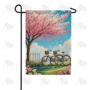 America Forever Cherry Blossom Bicycles Garden Flag