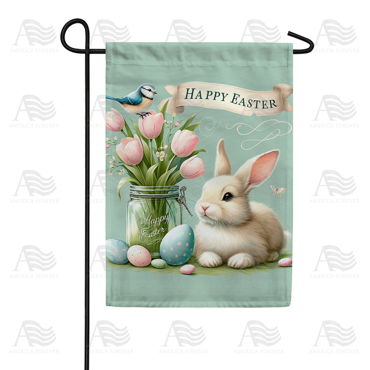 America Forever Easter Bunny Serenity Garden Flag
