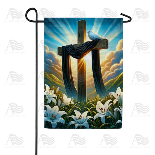 America Forever Peaceful Easter Cross Garden Flag
