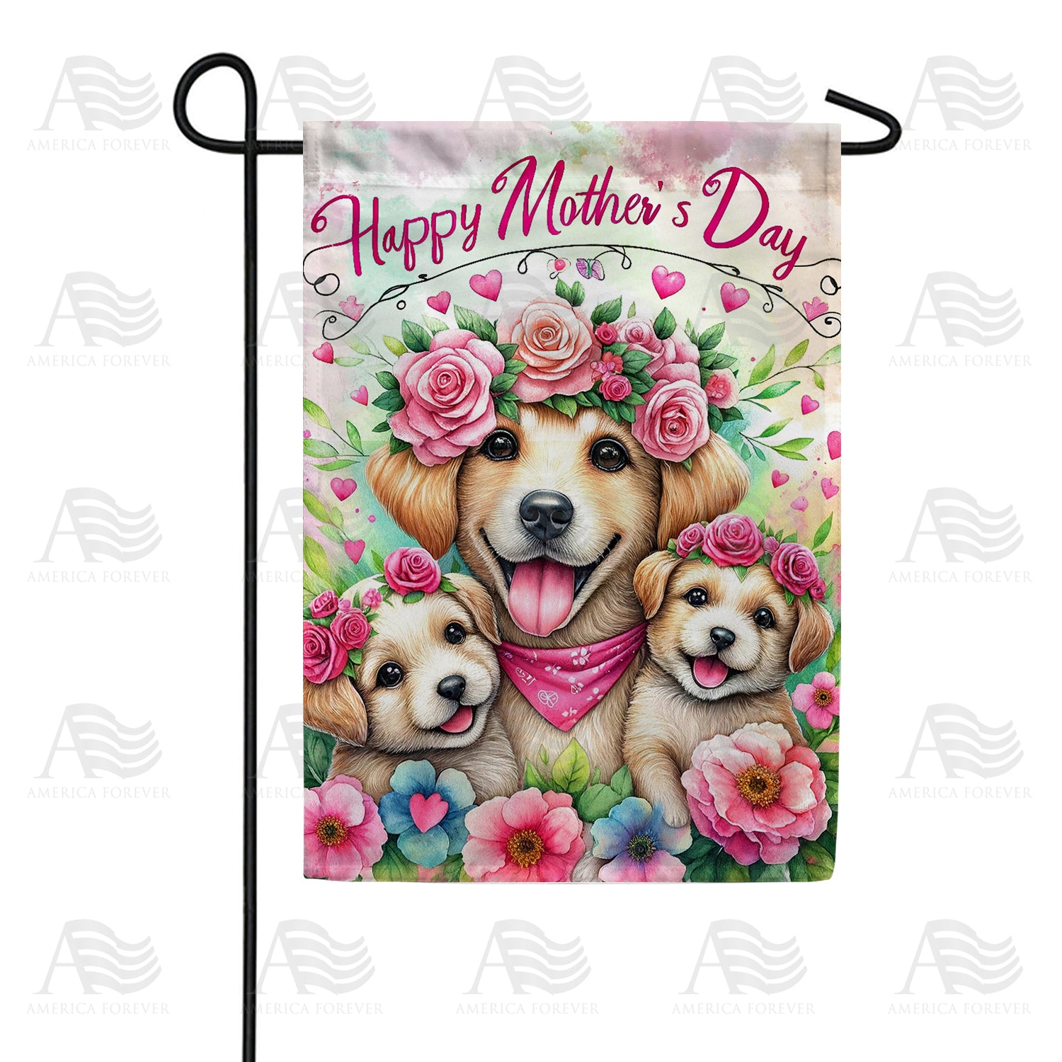 America Forever Canine Mother's Day Garden Flag