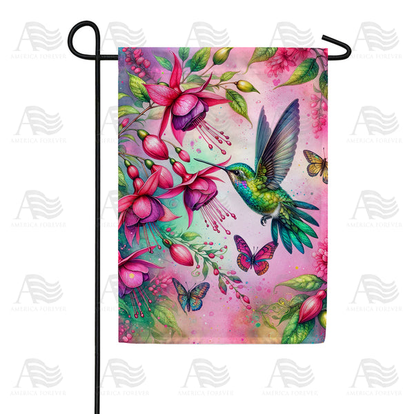 America Forever Hummingbird Retreat Garden Flag