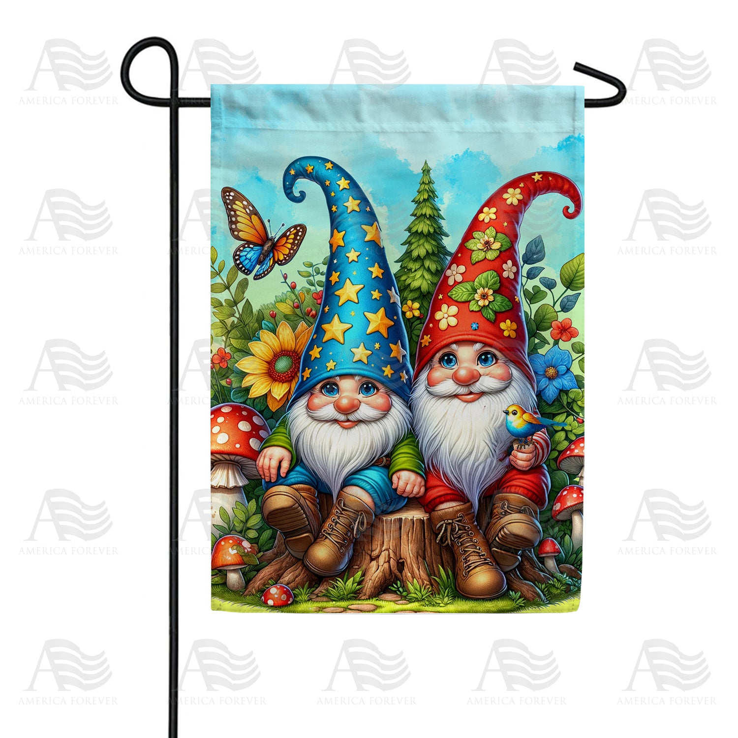 Enchanted Garden Gnomes Garden Flag