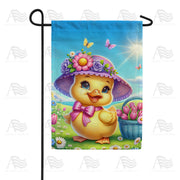 Springtime Duckling Delight Garden Flag