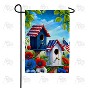 Patriotic Birdhouses Garden Flag