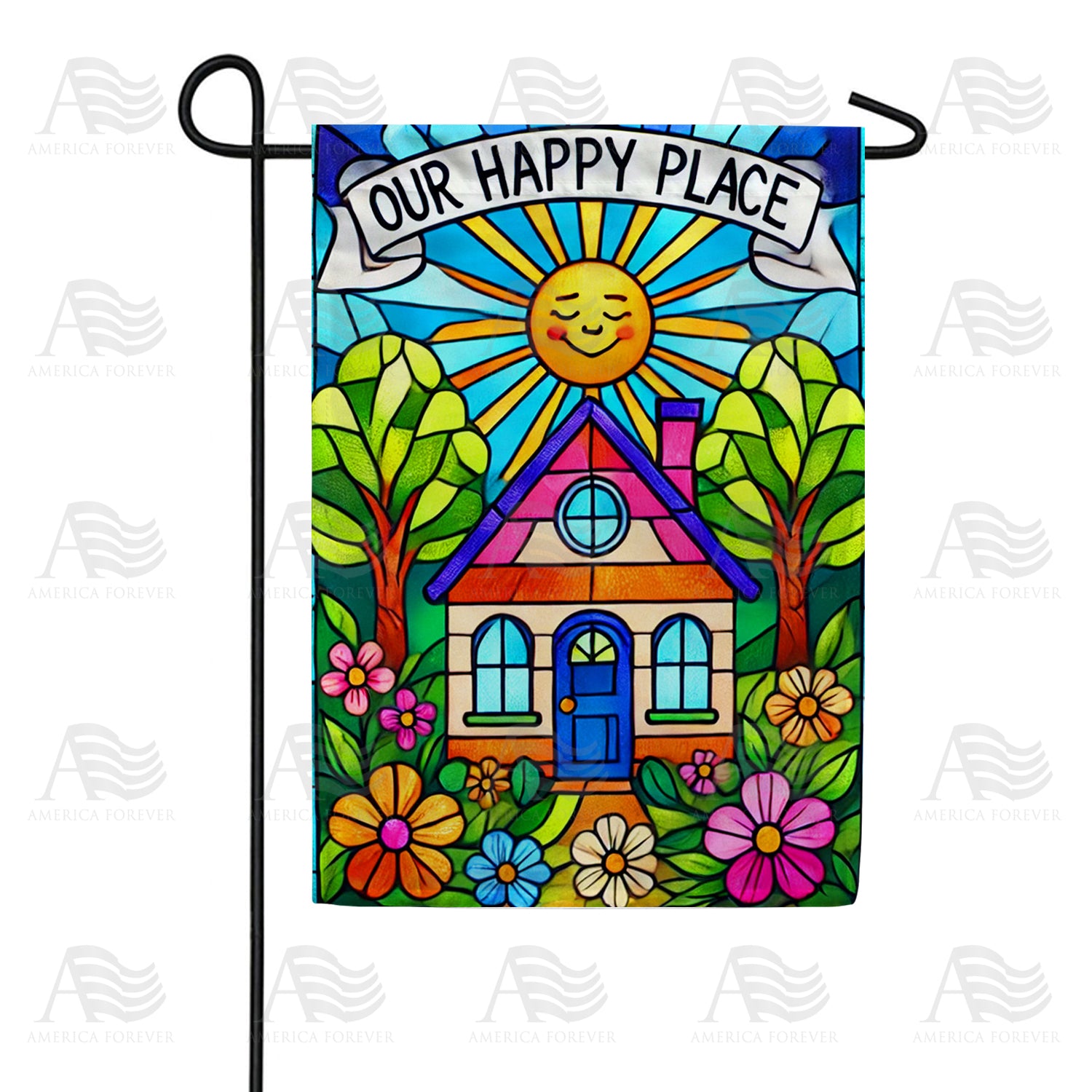America Forever This is Our Happy Place Garden Flag