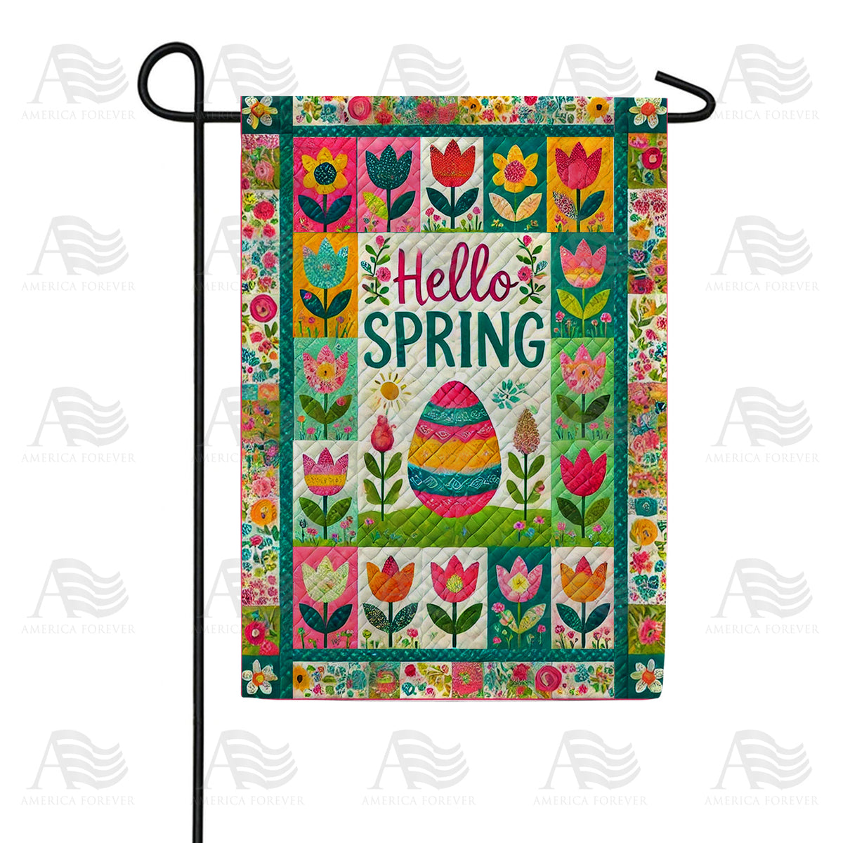 America Forever Hello Spring Easter Garden Flag
