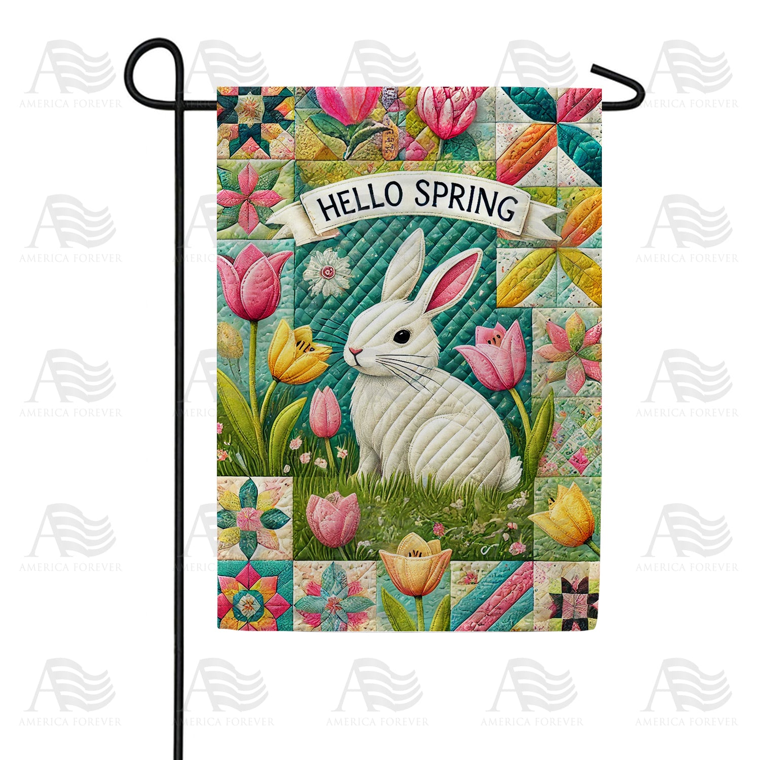 Hello Spring Bunny Garden Flag