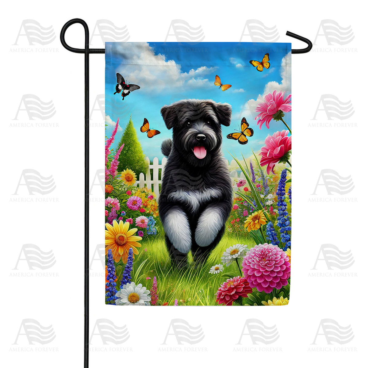 America Forever Playful Dog Garden Flag