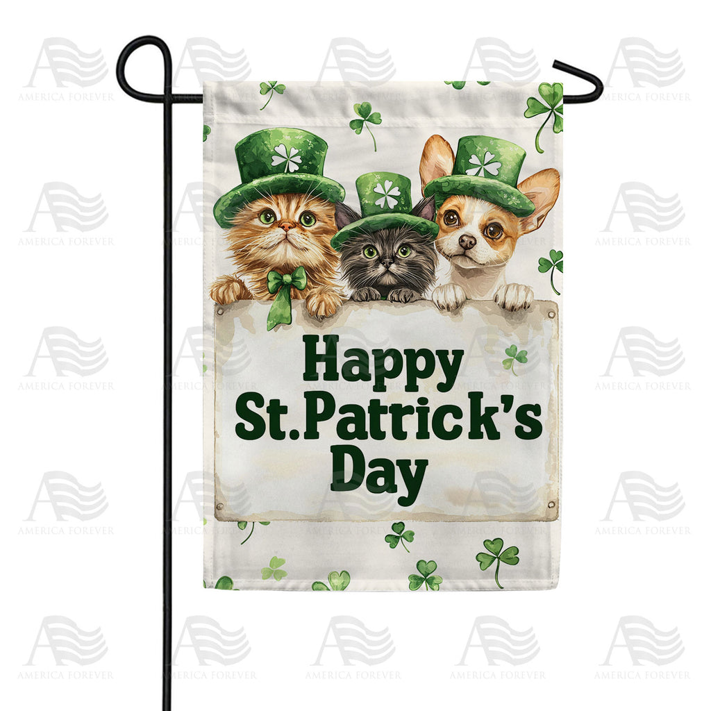 America Forever Happy St. Patrick's Day Pets Garden Flag