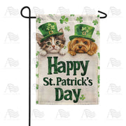 America Forever Happy St. Patrick's Day Cat and Dog Garden Flag