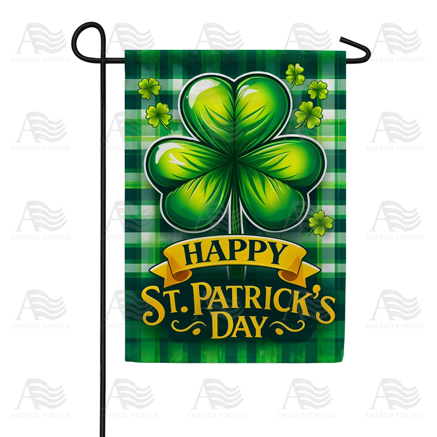 America Forever St. Patrick's Day Four-Leaf Clover Garden Flag