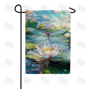 America Forever Dragonfly Water Lily Garden Flag