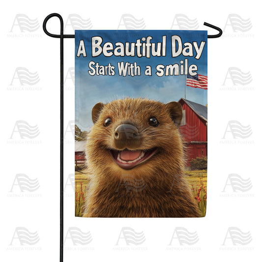 America Forever Beautiful Day Quokka Garden Flag