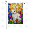Stained Glass Bunny Double Sided Garden Flag 12.5 x 18 in