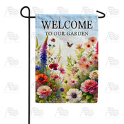 America Forever Welcome to Our Garden Wildflowers Garden Flag