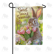 America Forever Sweet Spring Serenade Realistic Bunny Garden Flag