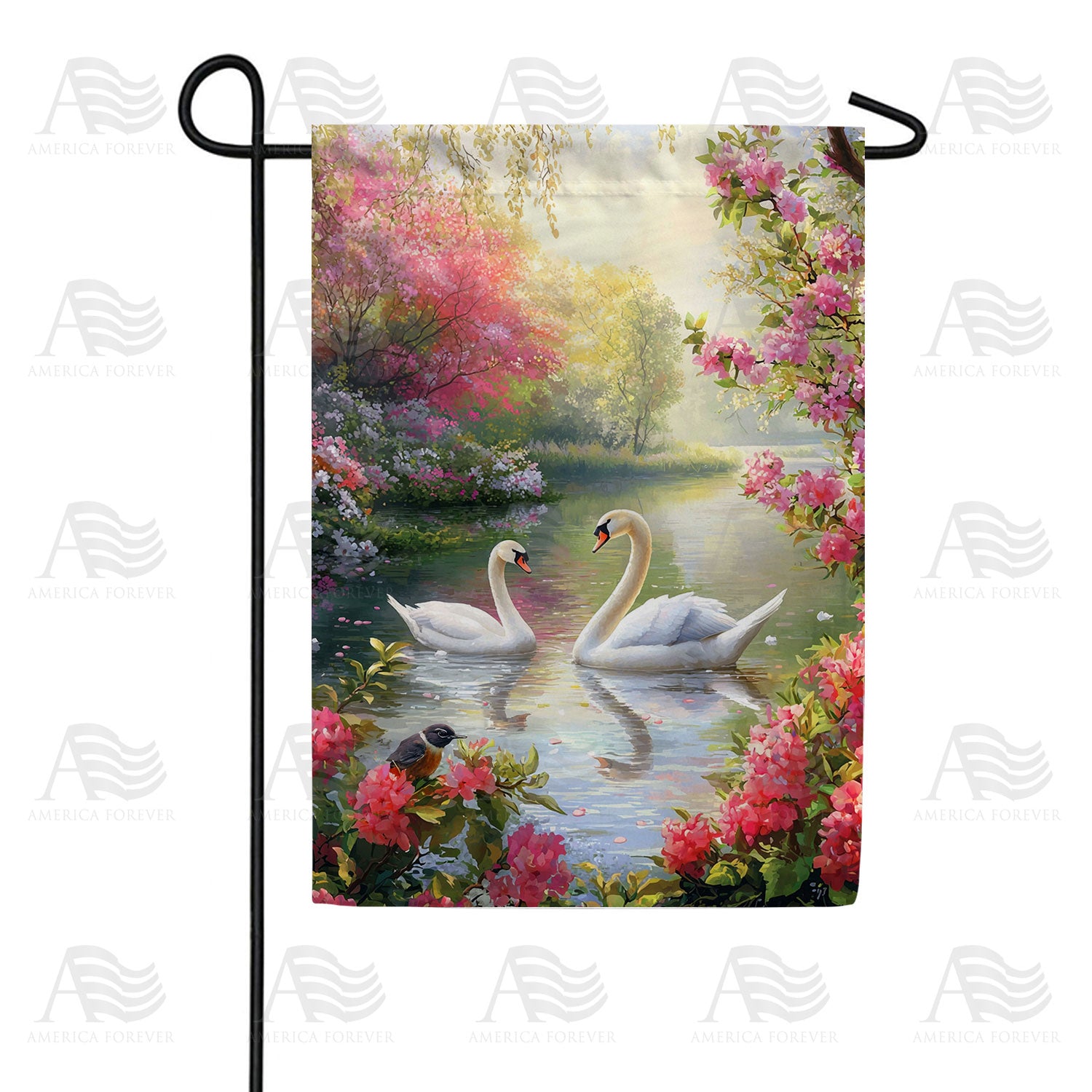 America Forever Spring Swan Garden Paradise Garden Flag