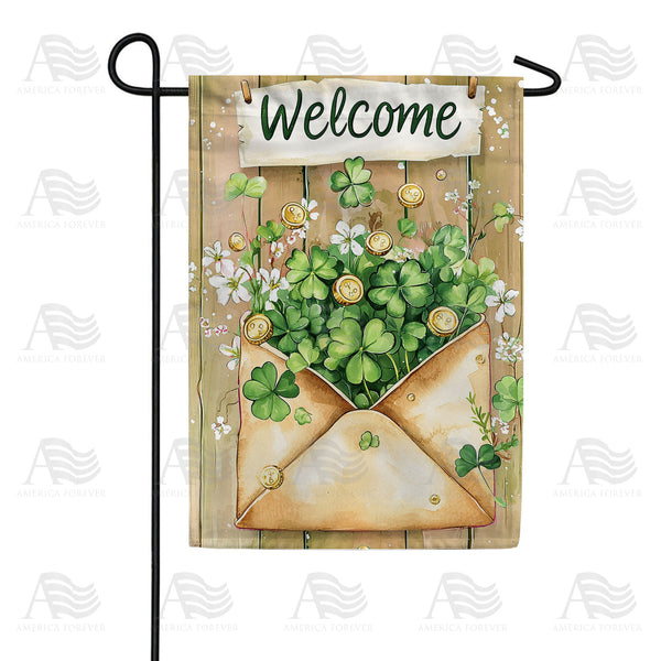 America Forever Welcome Shamrock Envelope Garden Flag