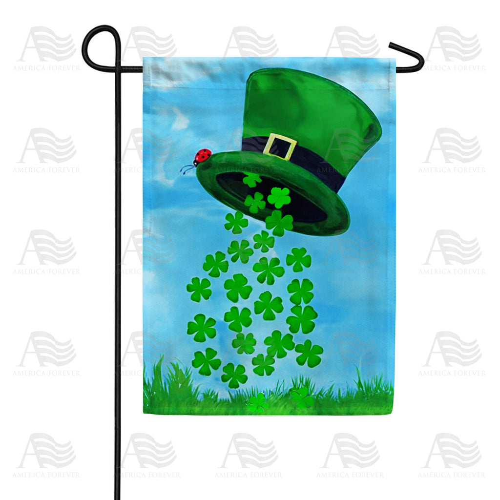 America Forever Leprechaun Hat Shamrock Magic Garden Flag