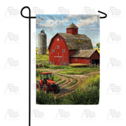 America Forever Classic Red Barn Farmstead Garden Flag