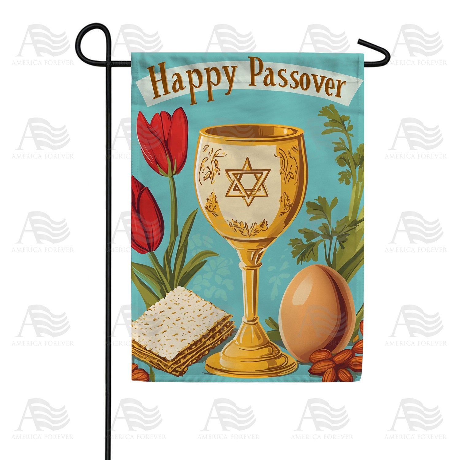 America Forever Happy Passover Seder Garden Flag