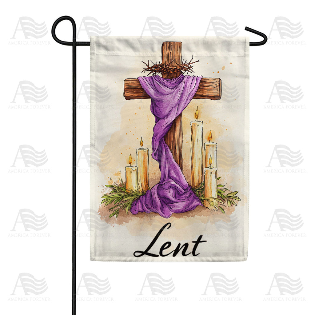 America Forever Lent Cross Candles Garden Flag