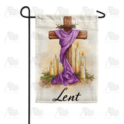 America Forever Lent Cross Candles Garden Flag