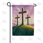 America Forever Three Crosses Calvary Garden Flag
