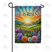 America Forever He Is Risen Easter Meadow House Flag