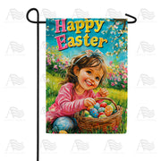 America Forever Happy Easter Girl Egg Hunt Garden Flag