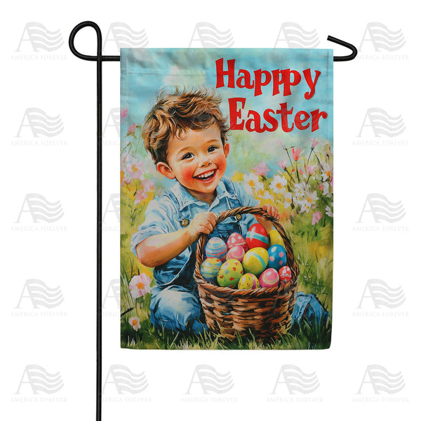 America Forever Happy Easter Boy Egg Hunt Garden Flag
