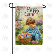 America Forever Happy Easter Boy Garden Basket Garden Flag