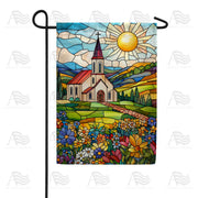 America Forever Stained Glass Church Meadow Garden Flag