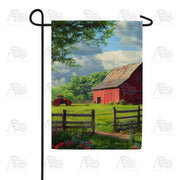 America Forever Farm Country Barn Scene Garden Flag