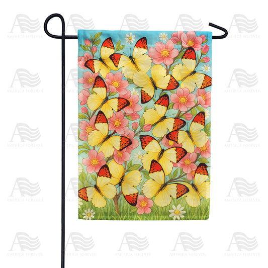 America Forever Yellow Butterflies Garden Flag