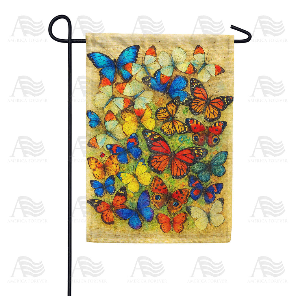 Colorful Butterfly Collection Vintage Double Sided Garden Flag