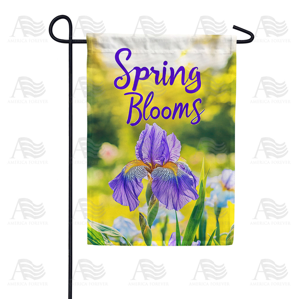 Spring Blooms Purple Iris Double Sided Garden Flag