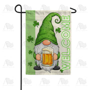 St Patrick's Day Gnome Beer Welcome Garden Flag