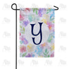 America Forever Watercolor Floral Monogram Garden Flag