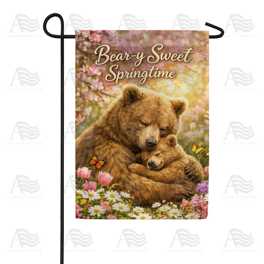 Bear-y Sweet Springtime Mother and Cub Double Sided Garden Flag - 12.5" x 18"