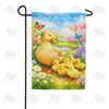 Spring Mother Duck and Ducklings with Butterflies Garden Flag