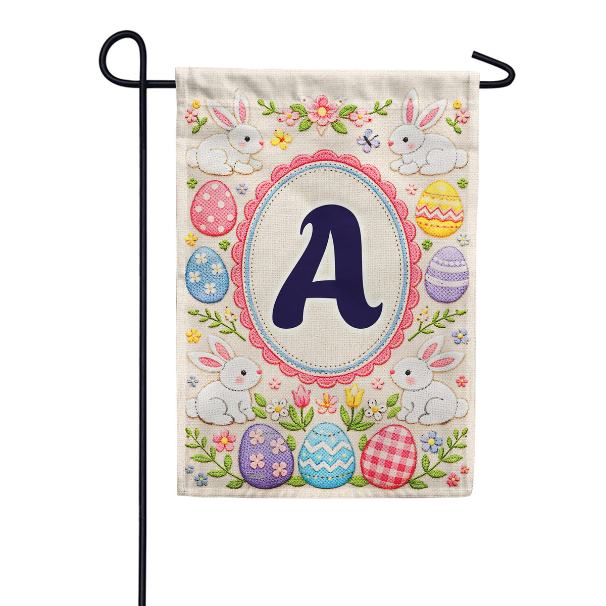 America Forever Easter Bunny Monogram Garden Flag
