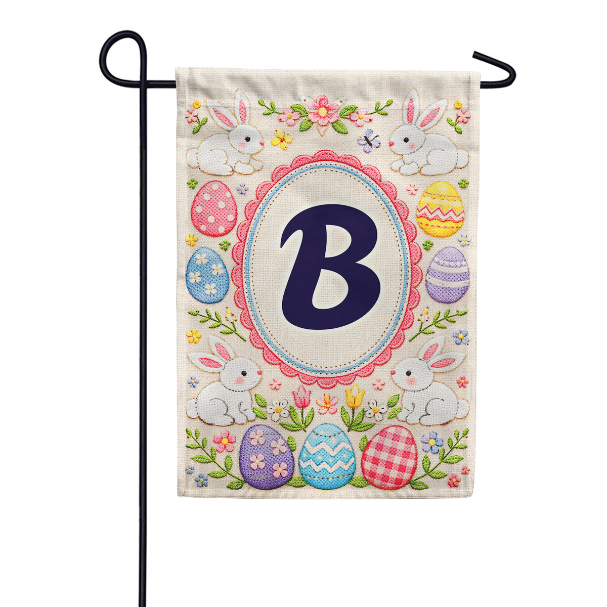 America Forever Easter Bunny Monogram Garden Flag