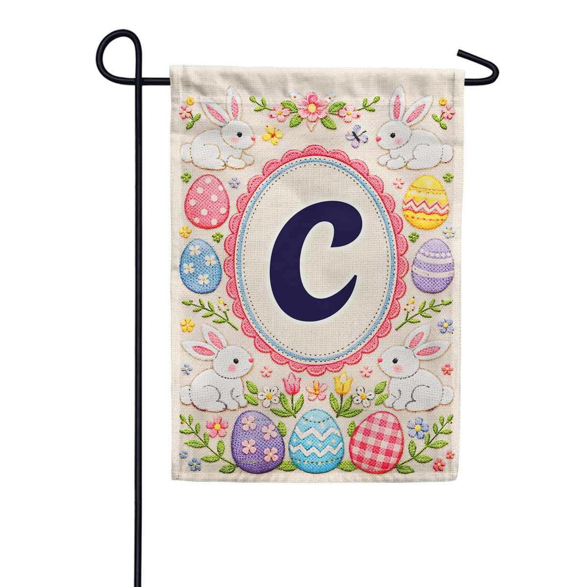 America Forever Easter Bunny Monogram Garden Flag