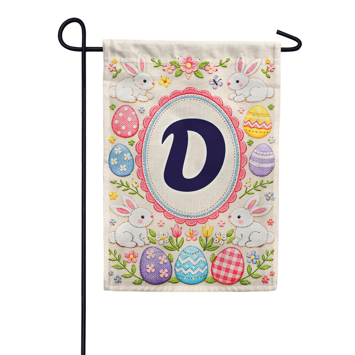 America Forever Easter Bunny Monogram Garden Flag