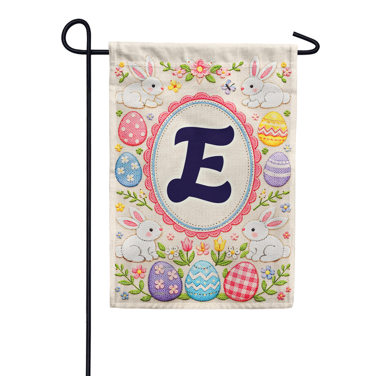America Forever Easter Bunny Monogram Garden Flag