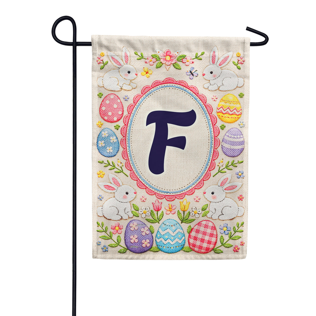 America Forever Easter Bunny Monogram Garden Flag