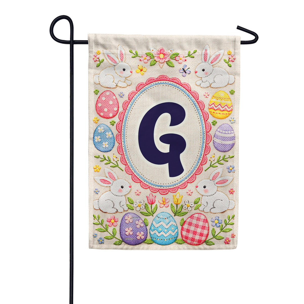 America Forever Easter Bunny Monogram Garden Flag