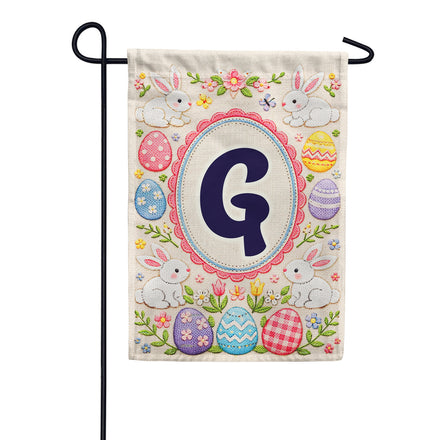 America Forever Easter Bunny Monogram Garden Flag